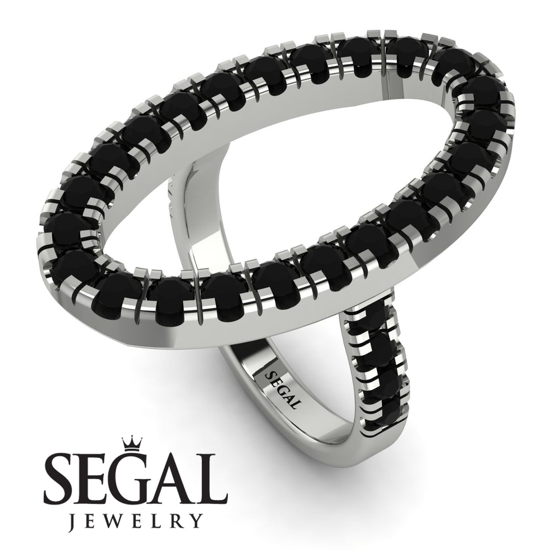 Oval Black Diamond Ring - Aubree No. 9